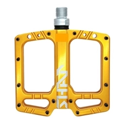 JEMETA Spares Bearing Polished Bicycle Pedals Mountain Bike Wide Pedals Big Pedals replace (Color : Golden)