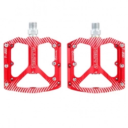 BESPORTBLE Mountain Bike Pedal BESPORTBLE 1 Pair Aluminum Alloy Bike Pedals Anti-slip Mountain Bicycle Pedals with Big Platform Pedals Replacement Accessories for Cycling BMX MTB Road Bike Bicycle Red