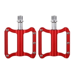 BESPORTBLE Spares BESPORTBLE 1 Pair of Mountain Bike Pedals Aluminium Alloy Platform Flat Pedals for Road Mountain Cycling Road Red