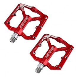 BESPORTBLE Mountain Bike Pedal BESPORTBLE 1 Pair Pedal Mountain Bike Aliminum Pedals Non Slip Pedal Flat Platform Pedals Parts for Bike Repair Replacements (Red)