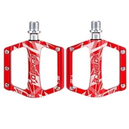 BESPORTBLE Mountain Bike Pedal BESPORTBLE 2Pcs Mountain Bike Pedals Non-Slip Bike Pedals Platform Bicycle Flat Alloy Pedals Treadle Bearing for Road Bikes Kids Adult Cycling Red