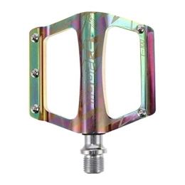 BESPORTBLE Mountain Bike Pedal BESPORTBLE 2PCS Rainbow Bike Pedals Mountain Bike Pedals Platform Bicycle Flat Alloy Pedals Cycling Bearing Pedals Treadle for BMX MTB Road Bike Colorful