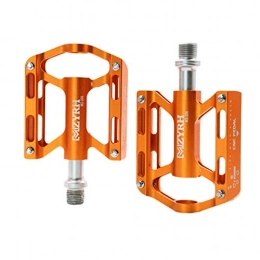 BESPORTBLE Mountain Bike Pedal BESPORTBLE Bike Pedal Aluminium Alloy 3-Bearing Folding Mountain Bicycle Pedals Non-Slip Sealed Clipless Platform Flat Cycling Pedal For MTB Road Bicycle BMX (Orange)