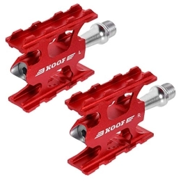 BESPORTBLE Mountain Bike Pedal BESPORTBLE Mountain Bike Pedal Aluminum Alloy Non- Slip Bike Pedals Flat Platform Bicycle Accessory (Red)