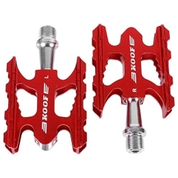 BESPORTBLE Mountain Bike Pedal BESPORTBLE Red Road MTB Bike Pedals Aluminum Alloy Bicycle Pedals Non Slip Sealed Bearing Lightweight Platform Flat Pedals for Mountain Bike MTB BMX Folding Road Bicycle