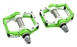 Bestland Spares Bestland Bike Pedals Aluminum Alloy CNC bearing Shock Absorption Bicycle Cycling Pedals for Mountain And Road, 1 Pair (Green / White)