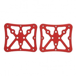 BGGPX Mountain Bike Pedal BGGPX 1 Pair Aluminum Alloy Anti-slip Road Bicycle Mountain Bike Pedal Platform Converter Adapter / Fit For Shimano / Fit For SPD Bike Accessories (Color : Red)