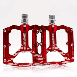 BGGPX Mountain Bike Pedal BGGPX Bicycle Pedals Anti-Slip Aviation Aluminum Alloy CNC MTB Mountain Bike Pedals Road Bike Pedal Mountain MTB Pedal (Color : Red)