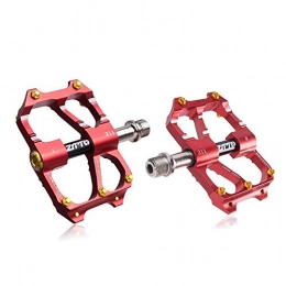 BGGPX Mountain Bike Pedal BGGPX MTB Road Bike Ultralight Pedal Mountain Road Bike Parts Cycling CNC Hollow 6 Bearings Anti-slip Pedals Bicycle Accessories (Color : RED)