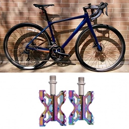 minifinker Mountain Bike Pedal Bicycle Anti‑Slip Pedals, Surface Electroplating Process Colorful Bike Pedals for Mountain Bikes and Road Bikes