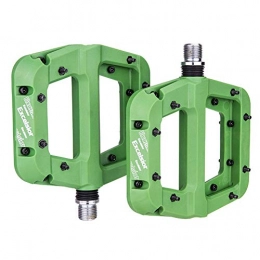 Hainice Mountain Bike Pedal Bicycle Cycling Bike Pedals, 1 Pair Bike Pedals Nylon Fiber Bearing Lightweight Mountain Road Bicycle Platform Pedals Green