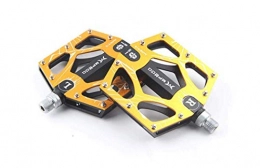 Huiiv Mountain Bike Pedal Bicycle Cycling Bike Pedals, New Aluminum Antiskid Durable Mountain Bike Pedals Road Bike Hybrid Pedals for 9 / 16 inch, Yellow