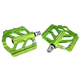 Unknown Spares Bicycle pedal 1 Pair Anti-slip Foot Pedal Aluminium Shaft Mountain Bike Pedal(Black) (Color : Green)