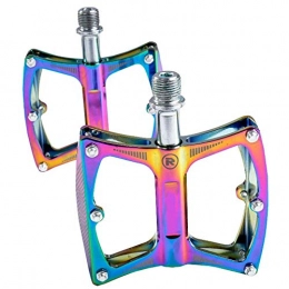 Bicycle Pedal 1pair Outdoor Universal Platform Bearing For Mountain Bike Cycling Replacement Parts Rust Resistant Ultralight Aluminum Alloy sy Install Colorful Durable Anti Slip