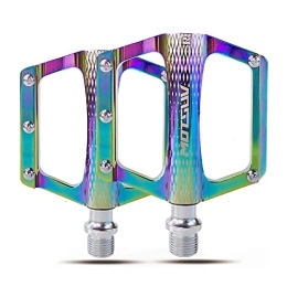 TUCKE Mountain Bike Pedal Bicycle pedal aluminium alloy Nonslip DU Bearing Ultralight MTB Mountain Road Bike Pedal M14*1.25mm Cyclig Components Parts (Multicolor)