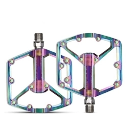 CVZN Mountain Bike Pedal Bicycle Pedal Aluminum Alloy 3 Bearings Pedals Fit For Mountain Road BMX Bike Pedal Flat Pedals Cycling Accessories Modified Parts (Color : Colorful DU Bearing)