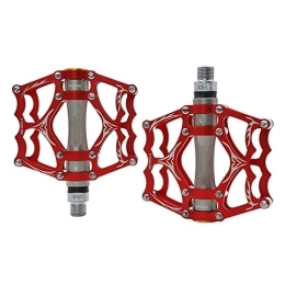 CVZN Spares Bicycle Pedal Aluminum Alloy Bike Pedals 3 Bearings Fit For Mountain Bicycle MTB Pedals Bicycle Accessories Modified Parts (Color : Red Titanium)