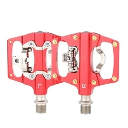 CVZN Mountain Bike Pedal Bicycle Pedal Aluminum Alloy DU Bearing Fit For Mountain XC Clipless Bike SPD Bicycle Cleats Pedal Bicycle Parts Modified Parts (Color : Red)