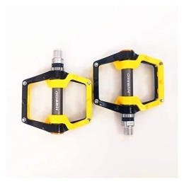 CVZN Mountain Bike Pedal Bicycle Pedal Aluminum Alloy Sealed Bearing Bicycle Pedals Fit For Mountain MTB BMX Bike Platform Pedals Modified Parts (Color : Black and yellow)