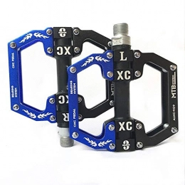 Aaren Mountain Bike Pedal Bicycle Pedal Anti-Skid Bearing Aluminum Alloy Palin Mountain Bike Pedal Riding Pedals Easy Installation (Color : Blue)