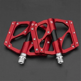 PQXOER Mountain Bike Pedal Bicycle Pedal Bicycle Pedals Aluminum Alloy Non-slip MTB Road Bike High Speed Bearing Hollow-carved Dustproof Pedal Bike Accessories Cycling Bike Pedals (Size:110 * 95 * 17mm; Color:Red)