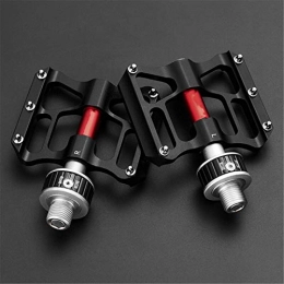 Lshbwsoif Mountain Bike Pedal Bicycle Pedal Bicycle Pedals MTB Quick Release CNC Aluminum Alloy Sealed Bearing Bike Pedals Chrome Molybdenum Cycling Ultralight Pedal Bicycle Platform Flat Pedals (Size:Free Size; Color:Black+Red)
