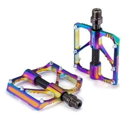 BBxunsless Spares Bicycle Pedal Carbon Axle Tube 3 Bearing Pedal Aluminum Alloy CNC Non-Slip Accessories Mountain Bike Colorful Pedal (for MTB)
