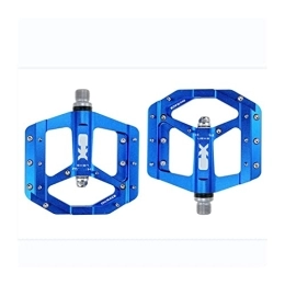 CVZN Mountain Bike Pedal Bicycle Pedal CNC Aluminum Flat Foot Sealed Pedals Fit For Road Mountain Bike 3 Bearing Bicycle Pedal Parts Modified Parts (Color : Blue)