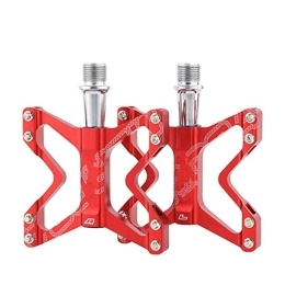  Mountain Bike Pedal bicycle pedal Cnc Bicycle Pedals Aluminum Alloy Anti Skid Dustproof Dustproof Mtb Du Bearings Mountain Road Cycling Bicycle Parts Accessories non-slip bicycle pedal (Color : Red)