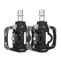 CVZN Mountain Bike Pedal Bicycle Pedal Dual Platform SPD Clipless Bicycle Pedals Sealeds Bearing Fit For Mountain Road Bikes Bike Pedals Modified Parts (Color : Black)