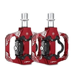 CVZN Spares Bicycle Pedal Dual Platform SPD Clipless Bicycle Pedals Sealeds Bearing Fit For Mountain Road Bikes Bike Pedals Modified Parts (Color : Red)