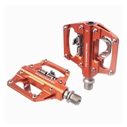 CVZN Spares Bicycle Pedal Fit For Mountain Bike Clipless Pedals Self-locking CNC Aluminum Alloy DU Bearing Flat Bicycle Pedal Modified Parts (Color : Orange)