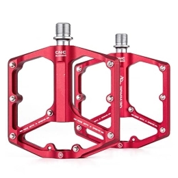 CVZN Spares Bicycle Pedal Fit For Mountain Bike Pedals CNC Aluminum Alloy Sealed 3 Bearings Ultralight Flat Wide Bicycle Pedals Modified Parts (Color : Red)