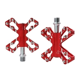 CVZN Mountain Bike Pedal Bicycle Pedal Fit For MTB Mountain Road Bike 3 Bearing Pedal CNC Machined Aluminum Alloy Ultralight Bicycle Accessories Modified Parts (Color : Red)