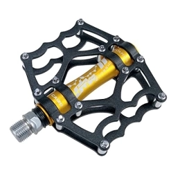 CVZN Mountain Bike Pedal Bicycle Pedal Fit For Road Mountain Bike Wide Comfort Bearing Ultralight Bike Flat Palin Pedal Bike Accessories Modified Parts (Color : Gold)