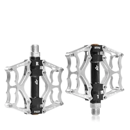 CVZN Spares Bicycle Pedal Fit For Road Mountain Cycling MTB Ultralight Pedals Bike Part Aluminum Alloy Bicycle Hollow Pedals Modified Parts (Color : JT201012L Silver)