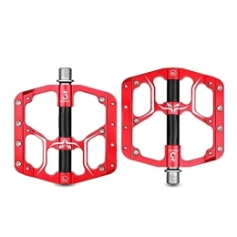 CVZN Spares Bicycle Pedal Fit For Road Mountain Flat Bike Pedals 3 Sealed Bearings Wide Platform Pedales Bicycle Part Modified Parts (Color : V15-Red)