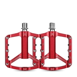 CVZN Spares Bicycle Pedal Lightweight Aluminum Alloy 3 Bearing Reflective Pedals Fit For Mountain Bike Road BMX Flat Pedals Modified Parts (Color : Red)