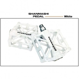 Panjianlin Spares Bicycle pedal Mountain Bike Pedals 1 Pair Aluminum Alloy Antiskid Durable Bike Pedals Surface For Road Bike 5 Colors (Color : White)