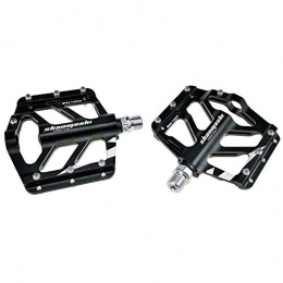 Panjianlin Spares Bicycle pedal Mountain Bike Pedals 1 Pair Aluminum Alloy Antiskid Durable Bike Pedals Surface For Road Bike 6 Colors (Color : Black)