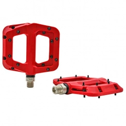 Bicycle Pedal Nylon Palin Bearing Pedal Anti-Slip Pedal Suitable for Mountain Road Riding Universal-red