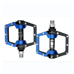 CVZN Spares Bicycle Pedal Seal 3 Bearing Hollow CNC Aluminum Alloy Bike Pedal Fit For Mountain Road Folding Bicycle Pedal Modified Parts (Color : Black blue)
