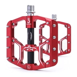 CVZN Spares Bicycle Pedal Ultra-light CNC Aluminum Alloy Wide Seal 3 Bearing Fit For Mountain Road Bike Pedal Cycling Parts Modified Parts (Color : Red)