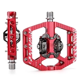 AXOINLEXER Mountain Bike Pedal Bicycle Pedals 3 Sealed Bearings MTB Pedals Wide Platform Pedals for Mountain Bike, BMX, Road Bike Pedals Lightweight, Red
