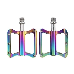 MirOdo Mountain Bike Pedal Bicycle Pedals 9 / 16”Universal Bike Pedals Self-lubricating Sealed Bearings Mountain Bike Pedals Aluminum Alloy Ultralight Road Bike Pedals With Removable Anti-Skid Nails (Color : Colourful)