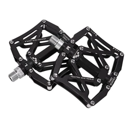 Alomejor Mountain Bike Pedal Bicycle Pedals, Bike Aluminum Alloy Pedal CNC Machining with Bearing for Mountain Road Bike Black