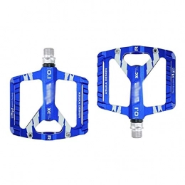 BAODI Mountain Bike Pedal Bicycle Pedals Bike Pedal Aluminum Alloy Anti Slip Durable Bearings Flat Pedal Waterproof Dustproof Hybrid Pedals for Cycling Accessories (Color : Blue)