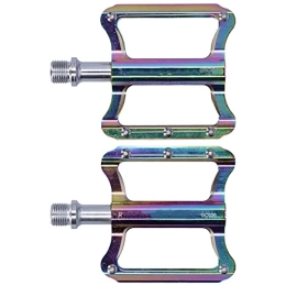 Alomejor Mountain Bike Pedal Bicycle Pedals, Colorful Aluminum Alloy Bearings Ultralight Road Cycling Pedal MTB Replacement Pedals