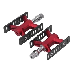 Kufoo Mountain Bike Pedal Bicycle Pedals, Flexible Bike Pedals Prevent Slip Widened Labor Saving for Mountain Bikes (Red)