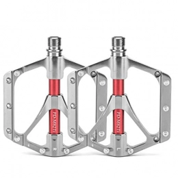 Lidada Mountain Bike Pedal Bicycle Pedals Lightweight Titanium Alloy Pedals Universal Bicycle Big Pedals Ultra Sealed Bearings Platform for 9 / 16" MTB BMX Road Mountain Bike Cycle, Silver